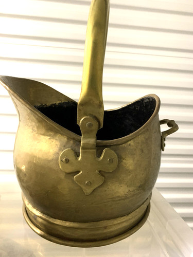 Vintage brass coal scuttle - vintage,