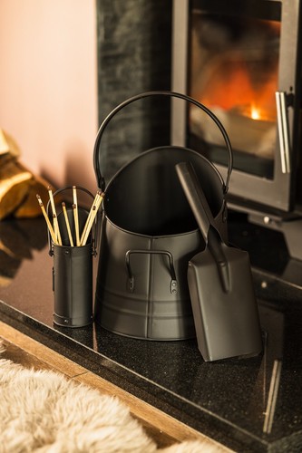 Black coal bucket - coal, fireside