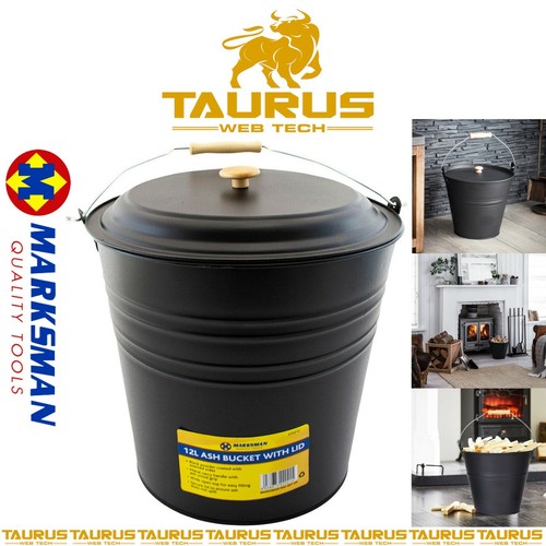 12l marksman metal ash bucket - 12l,