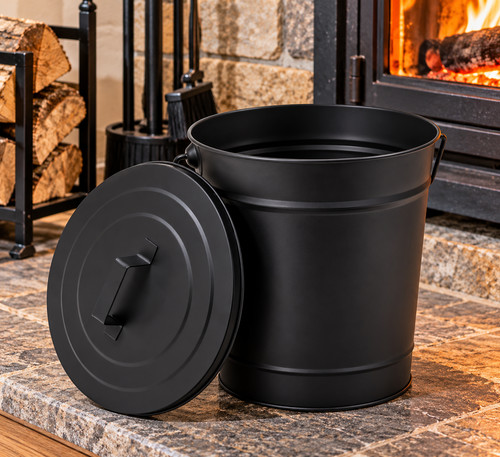 Fireplace metal ash bucket - fireplace,