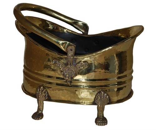 Traditional brass coal bucket - traditional,