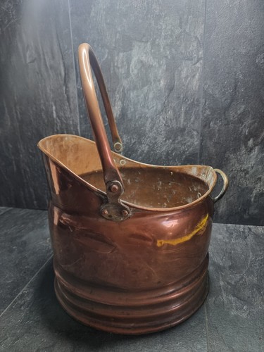 Antique copper helmet coal - helmet,