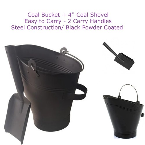 Fireplace metal coal bucket - coal,