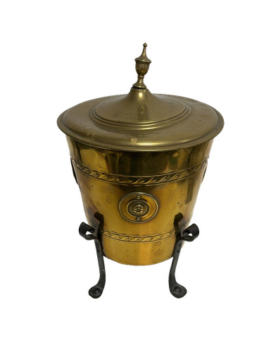 Antique brass coal - bucket, with