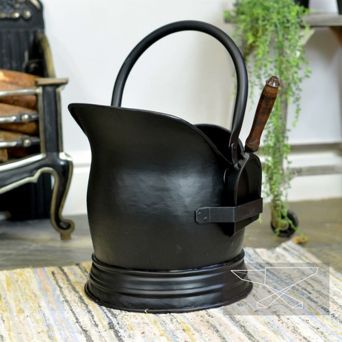 Black traditional coal bucket - black,