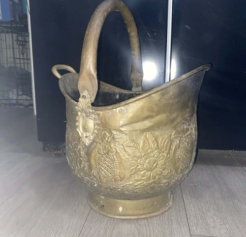 Brass coal scuttle - brass,