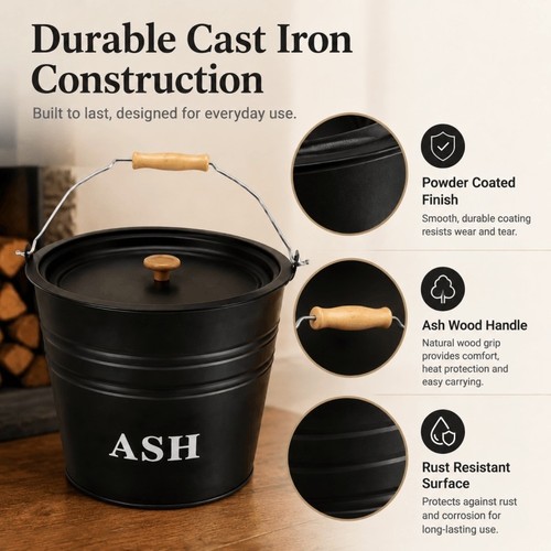 12l ash bucket with lid - lid, metal