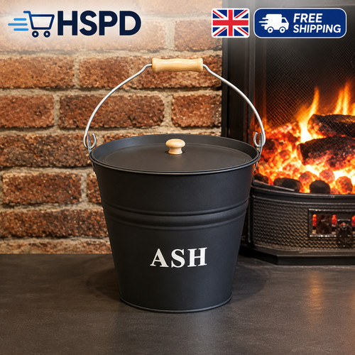12l vintage metal ash bucket - vintage,