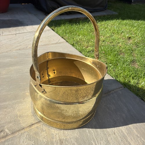 Vintage brass coal scuttle - brass,