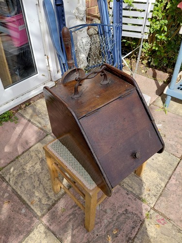 Antique coal scuttle complete - scuttle,