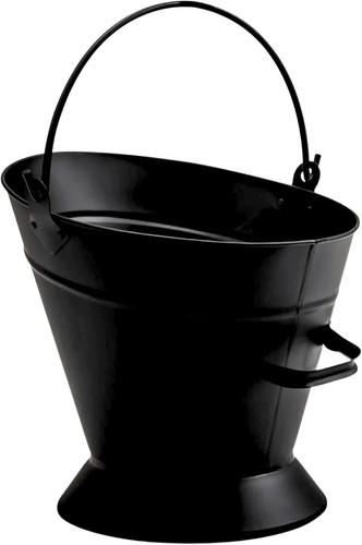 Black metal coal hod - metal,