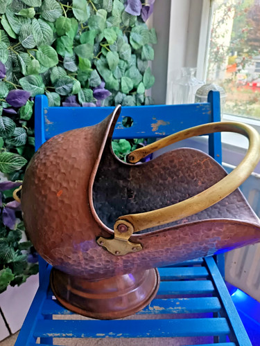 Vintage hammered copper coal - vintage,