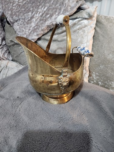 Vintage brass coal ash scuttle - vintage,