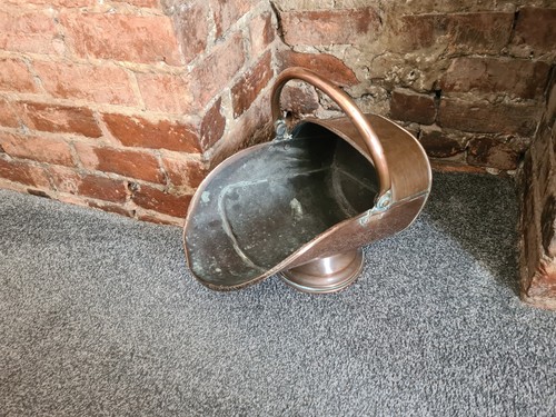 Copper coal scuttle bucket - copper,