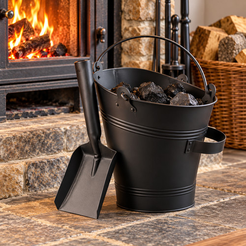 Fireplace metal coal bucket - metal,