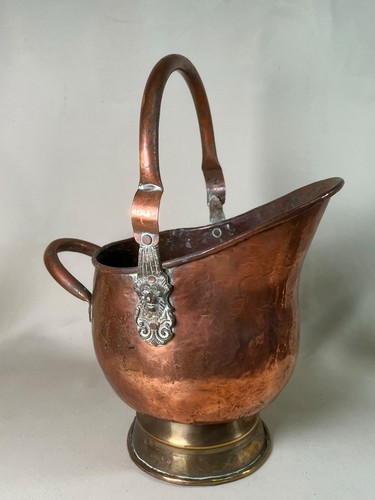 Antique copper coal scuttle - antique,