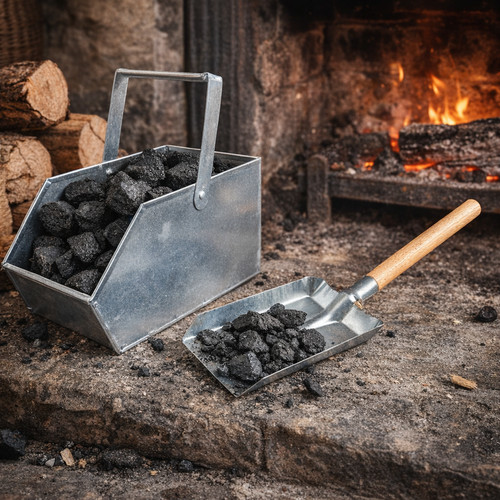 Fireplace coal bucket scuttle - coal,