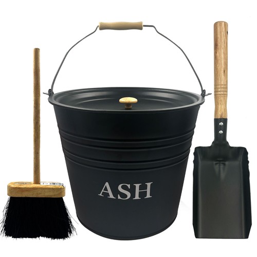 Ash bucket with - lid, fireplace