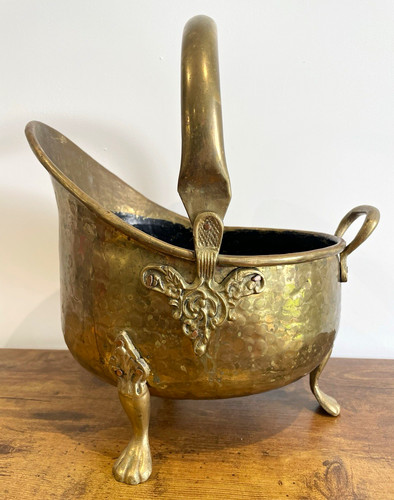 Victorian brass rococo coal - brass,
