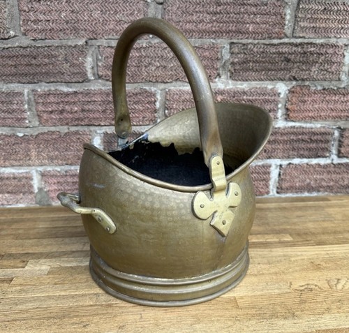 Vintage brass fireplace coal - vintage,