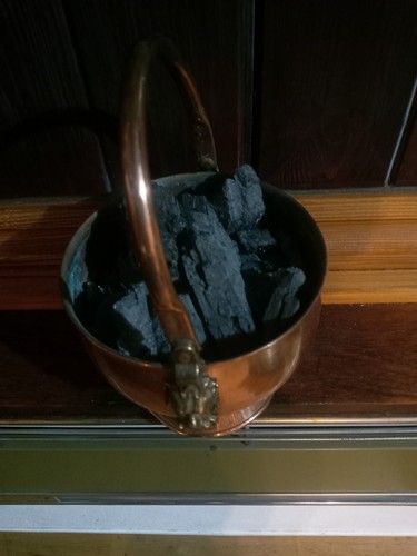 Minature copper coal scuttle - minature,
