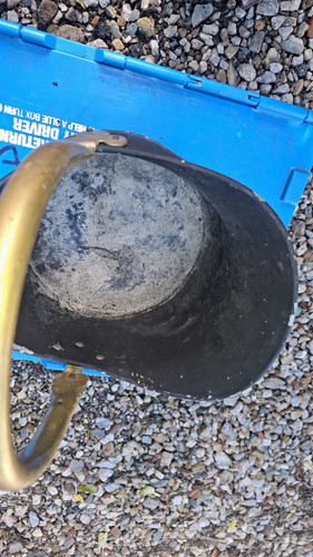Brass metal coal scuttle - metal,