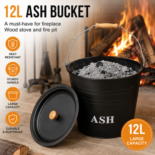 12l metal ash bucket - bucket, with