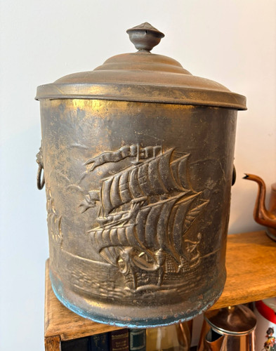 Vintage metal coal - vintage, w/