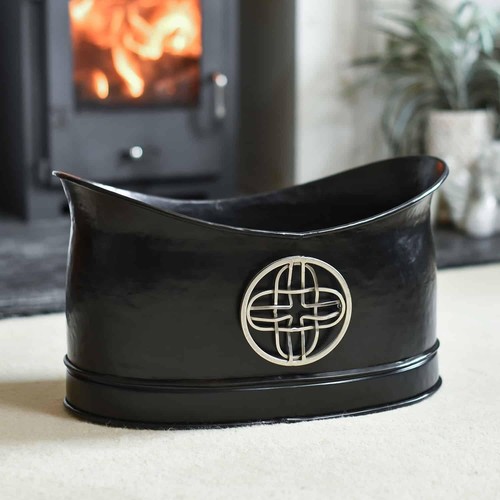 Black fireplace celtic design - fireplace,